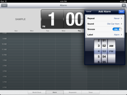 Set an Alarm using Clock for iPad