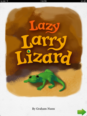 Lazy Larry Lizard bedtime story book for preschoolers