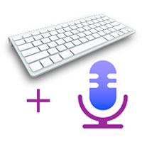 Bluetooth keyboard, on-screen Keyboard and Dictation at the same time!